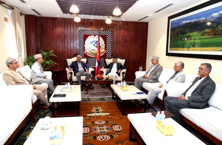 Top Leaders Hold Meeting at Baluwatar to Discuss Current Political Issues