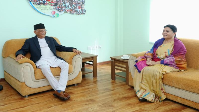 Former President Bidya Devi Bhandari Meets PM Oli, Seeks Return to Active Politics