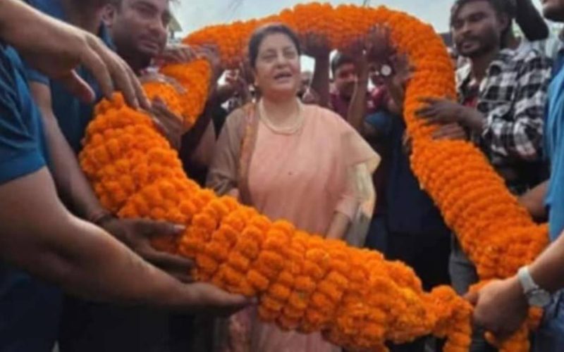 Former President Bidya Devi Bhandari Receives Grand Welcome in Simara