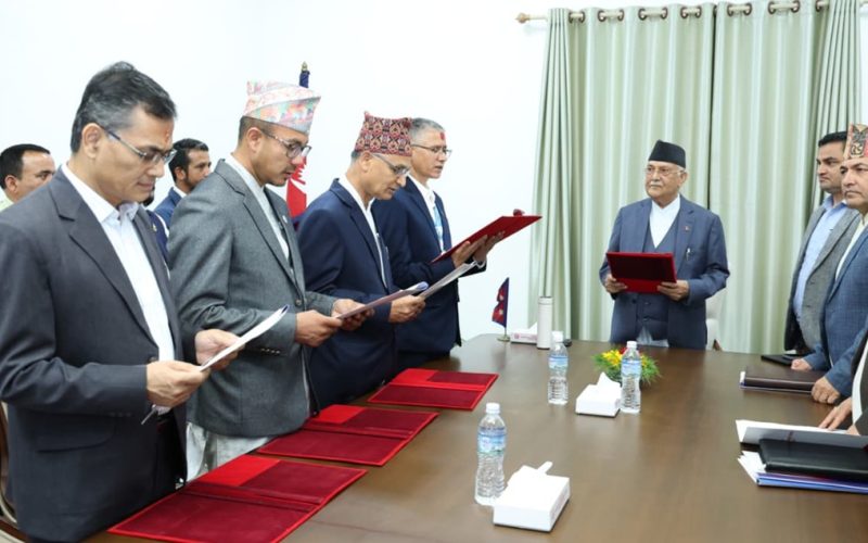 New Vice Chancellors of Four Health Science Academies Take Oath Before PM KP Sharma Oli