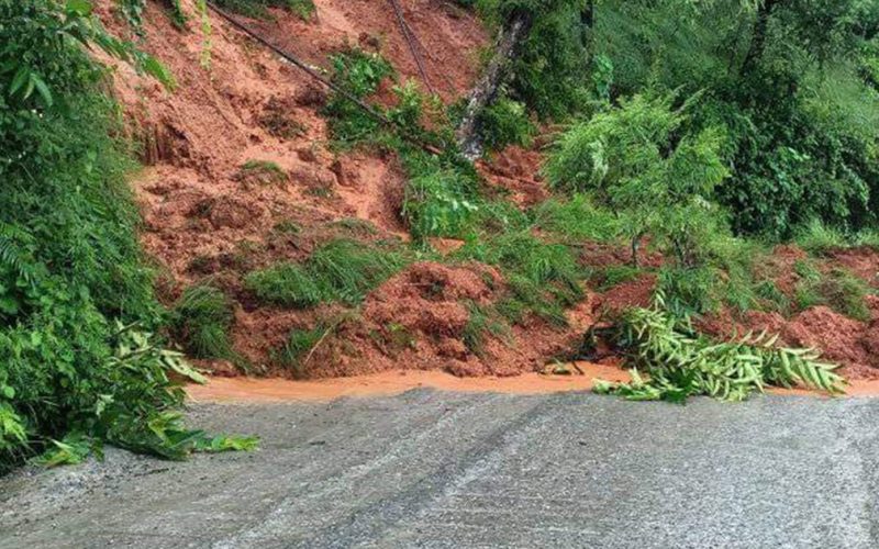 Landslide Blocks Mid-Hill Highway in Bimire Bhanjyang