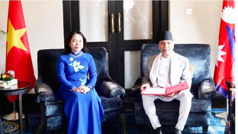 President Paudel Holds Courtesy Meeting with Vietnamese Vice President Vo Thi Anh Xuan