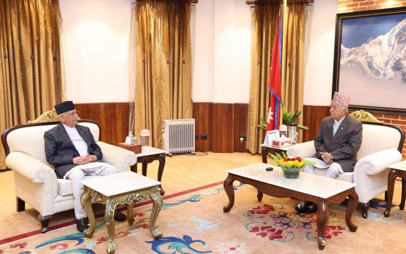 PM Oli Meets President Paudel Ahead of UN Conference in Turkmenistan