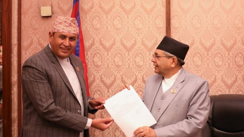 Ramhari Khatiwada Submits Resignation to Speaker