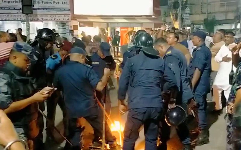 JSP Nepal Continues Protest in Janakpurdham, Burns Effigy of PM Oli