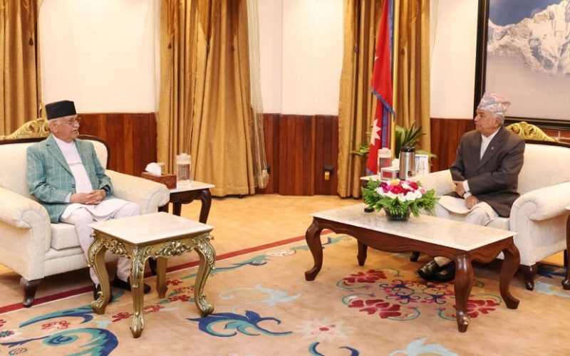 PM Oli Holds Meeting with President Paudel