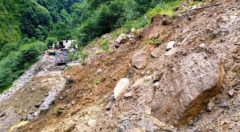 Tatopani Border Road Closed for 51 Days Due to Ico Landslide