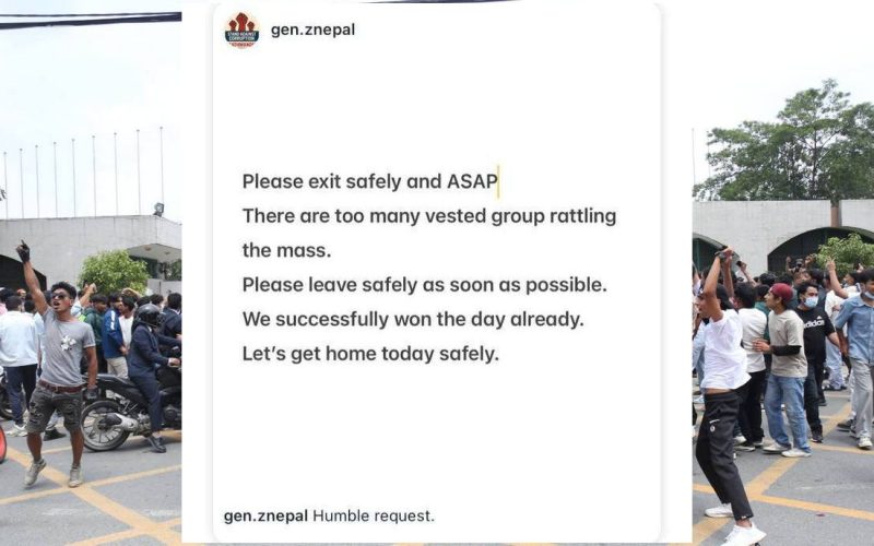 Gen Z Calls for Safe Dispersal After Social Media and Anti-Corruption Protest Escalates in Kathmandu