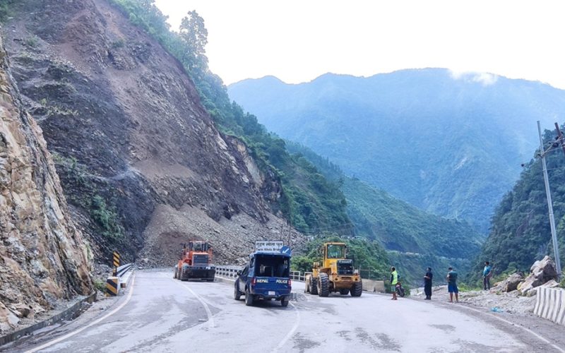 Narayangadh–Muglin Road Blocked Again by Landslide