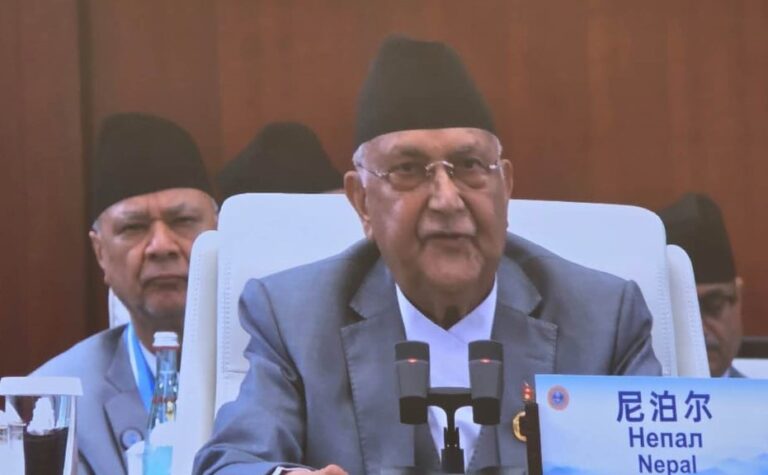 PM Oli Addresses SCO Plus Summit in Tianjin