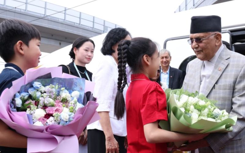 PM Oli Arrives in Beijing After SCO Plus Summit