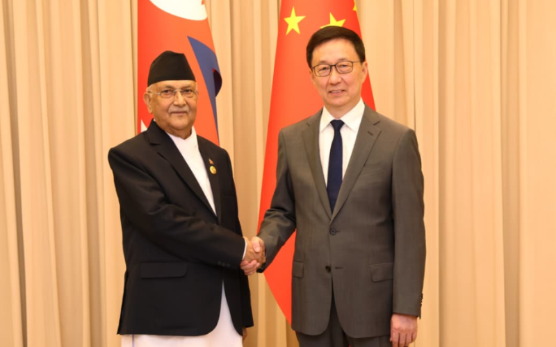 PM Oli Meets Chinese Vice President in Beijing