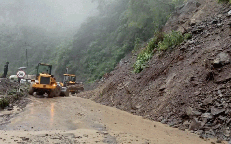 Seven Road Sections Across Nepal Blocked Due to Rain and Landslides