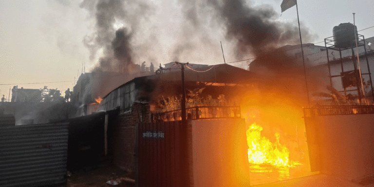 Fire Breaks Out at Incense and Puja Materials Factory in Rupandehi