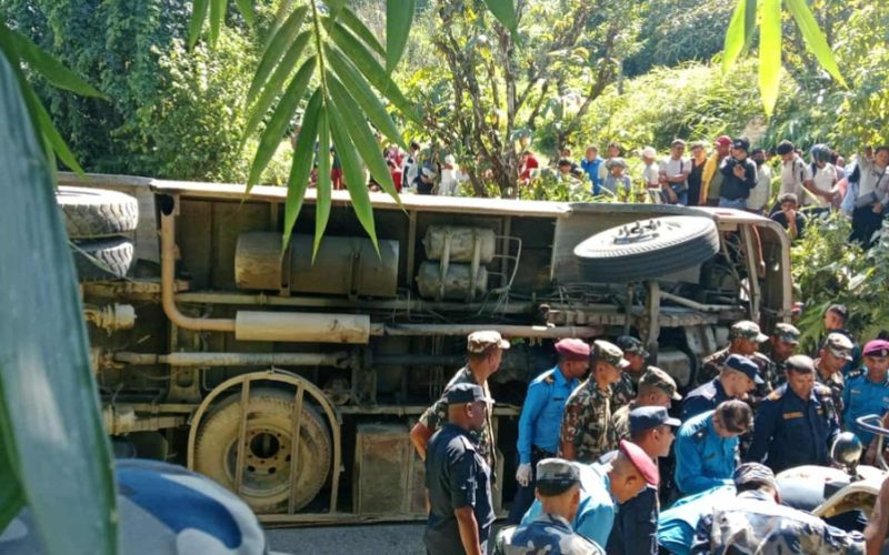 Two Ki*lled, Six Injured in Bus Accident in Dhankuta