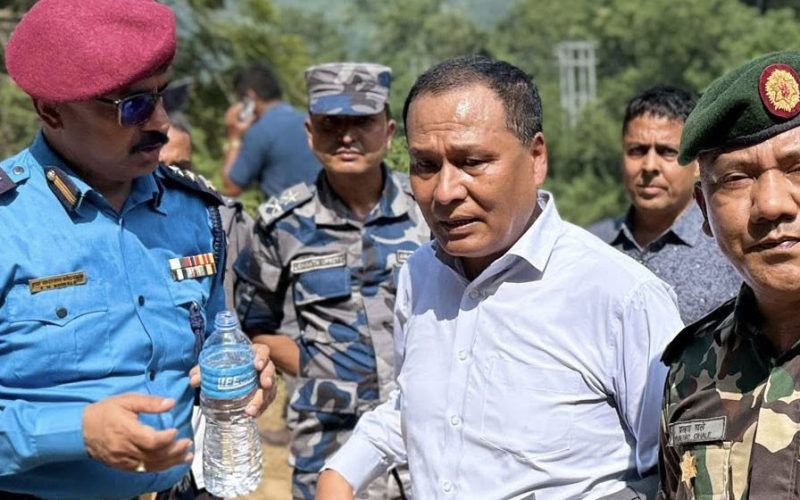 Minister Ghising Inspects Flood and Landslide-Hit Areas in Ilam