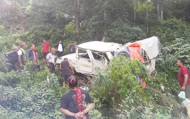 Bolero Jeep Falls 100 Meters Off Road in Myagdi, Several Injured
