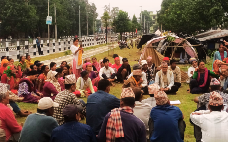 Reservation-Affected Families Stage Sit-In Protest at Kanchanpur District Administration Office