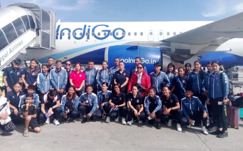 Nepal National Women’s Football Team Departs for India to Compete in International Tournament